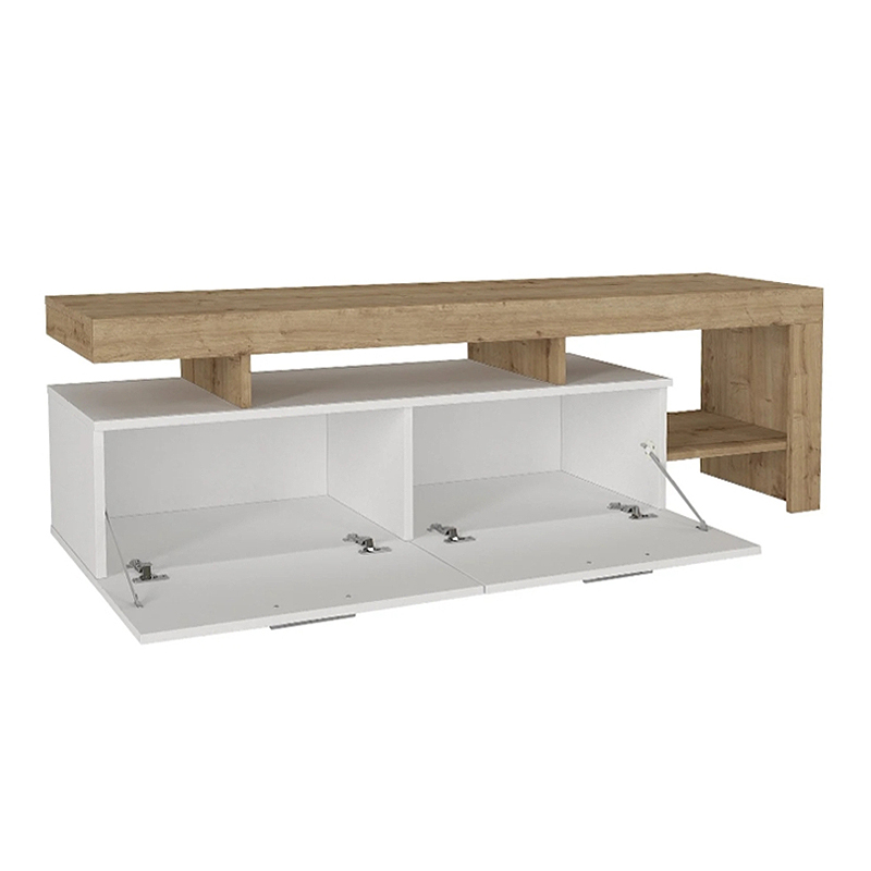 Έπιπλο τηλεόρασης Acnes Megapap χρώμα λευκό - sapphire oak 160x40x53εκ.