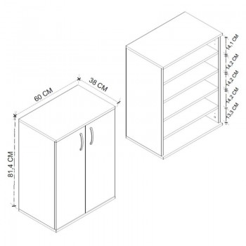 Παπουτσοθήκη - Ντουλάπι Manolo Megapap χρώμα ανθρακί 60x38x81,4εκ.