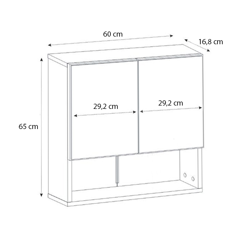 Καθρέπτης μπάνιου Trama Μegapap χρώμα λευκό 60x16,8x65εκ.