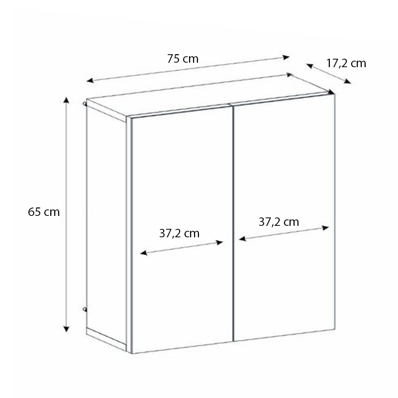 Καθρέπτης μπάνιου Binary Μegapap χρώμα λευκό 75x17,2x65εκ.
