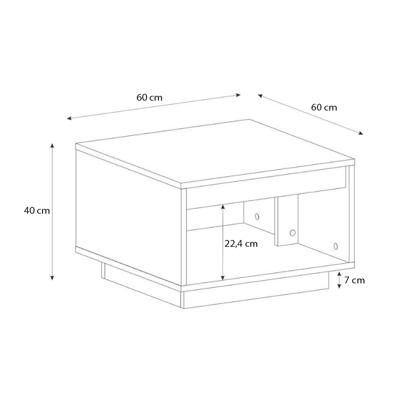 Τραπεζάκι σαλονιού Onda Megapap χρώμα sapphire oak 60x60x40εκ.