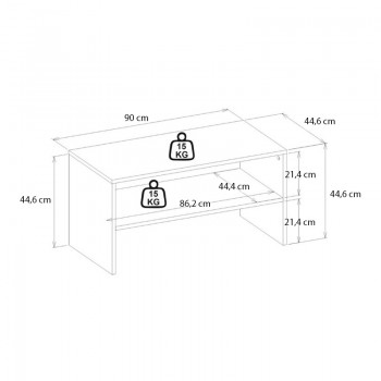 Τραπεζάκι σαλονιού Eleva Megapap χρώμα sapphire oak 90x44,6x46,4εκ.
