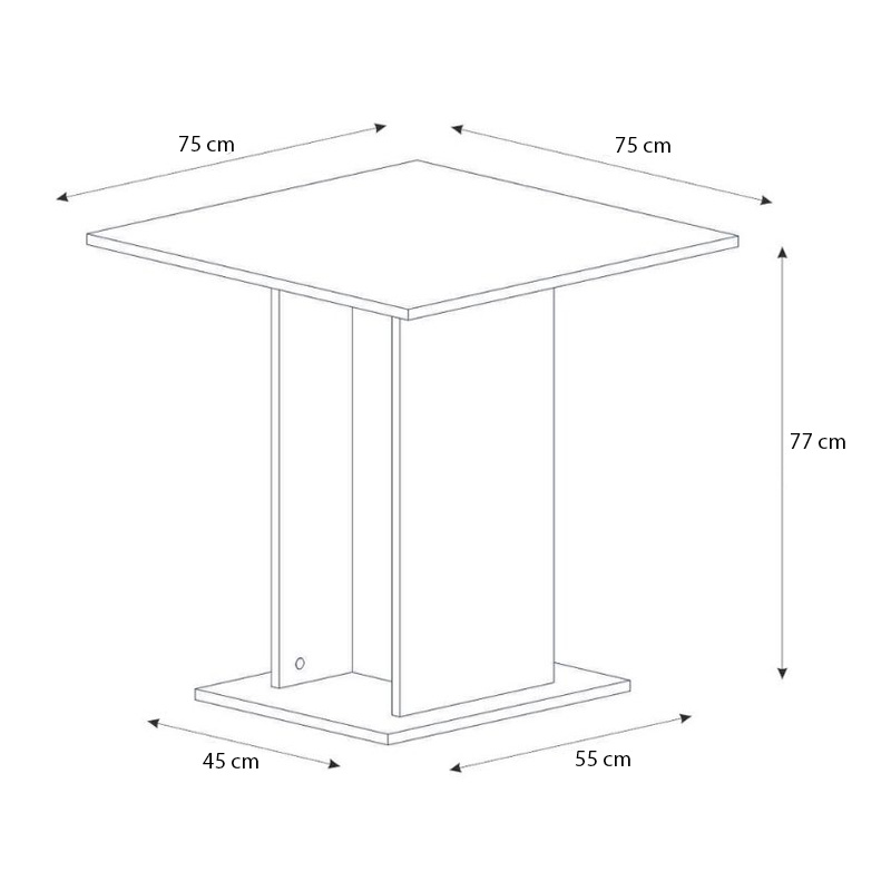 Τραπέζι Allos Megapap χρώμα sapphire oak 75x75x77εκ.