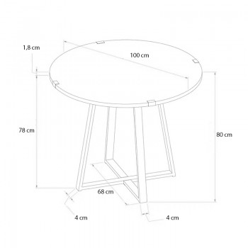 Τραπέζι Rubes Megapap χρώμα καρυδί - ανθρακί 100x100x78εκ.