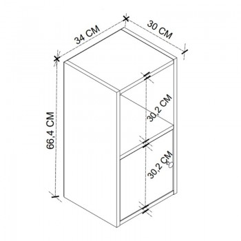 Κομοδίνο Vito Megapap χρώμα sapphire oak 34x30x66,4εκ.