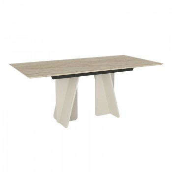 Τραπέζι Sevilla Megapap χρώμα sandstone - travertine 180x90x75εκ.