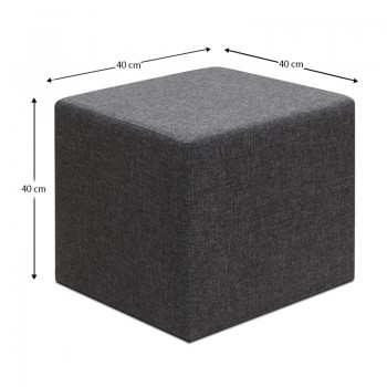 Σκαμπώ Linda Megapap υφασμάτινο χρώμα ανθρακί 40x40x40εκ.