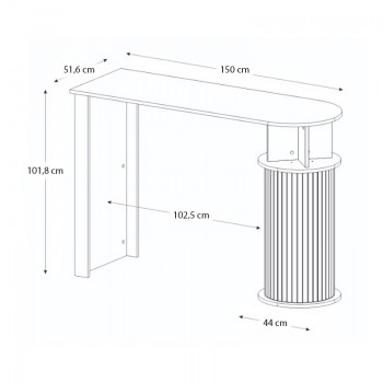 Τραπέζι μπαρ Bohema Megapap χρώμα sepet oak - ivory 150x51,6x101,8εκ.