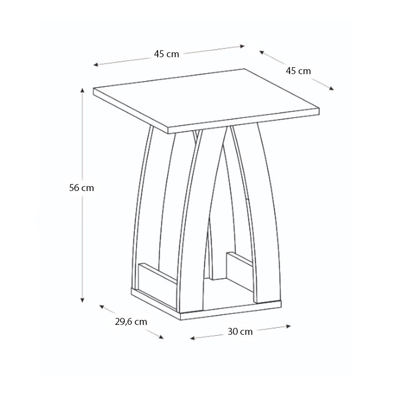 Τραπεζάκι βοηθητικό - Κομοδίνο Deros Megapap χρώμα sepet oak 45x45x56εκ.