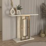 Κονσόλα Alderas Megapap χρώμα λευκό - travertine - χρυσό 90x29,6x76,8εκ.