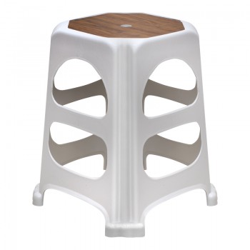 Σκαμπώ πολυπροπυλενίου στοιβαζόμενο Desia Megapap χρώμα λευκό 37x37x45εκ.