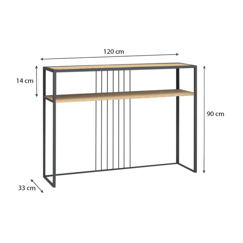 Κονσόλα Kary Megapap χρώμα oak 120x33x90εκ.