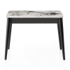 Τραπέζι Dolunay Megapap επεκτεινόμενο χρώμα λευκό εφέ μαρμάρου - μαύρο 100x60(120x100)x79,5εκ.
