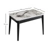 Τραπέζι Dolunay Megapap επεκτεινόμενο χρώμα λευκό εφέ μαρμάρου - μαύρο 100x60(120x100)x79,5εκ.