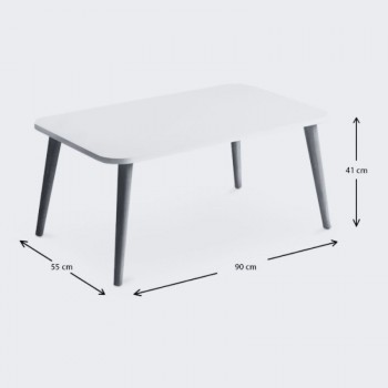 Τραπεζάκι σαλονιού Soul Megapap από μελαμίνη χρώμα γκρι ρετρό 90x55x41εκ.