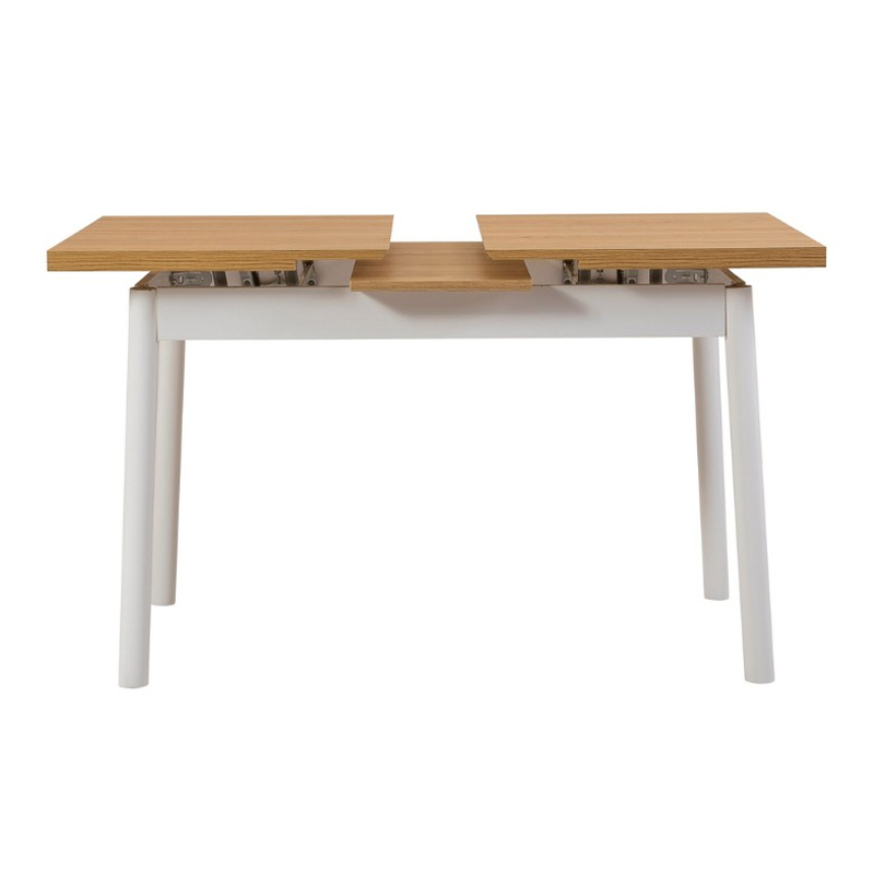 Τραπέζι Jemmy Megapap επεκτεινόμενο χρώμα φυσικό - λευκό 120/153x75x77εκ.