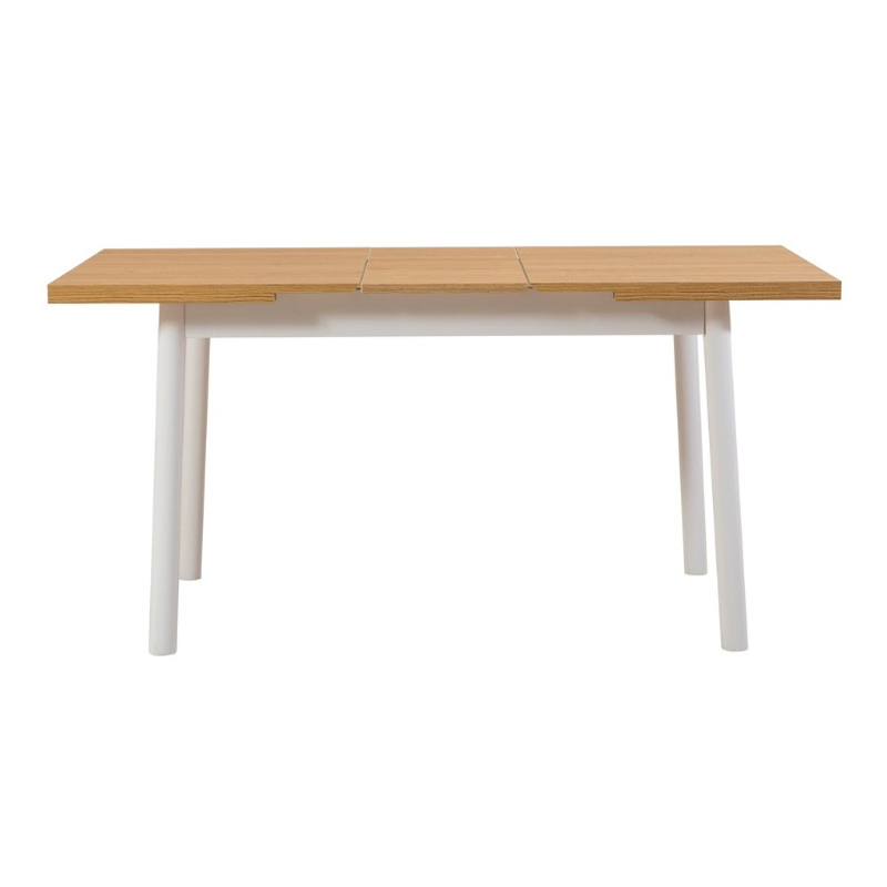 Τραπέζι Jemmy Megapap επεκτεινόμενο χρώμα φυσικό - λευκό 120/153x75x77εκ.