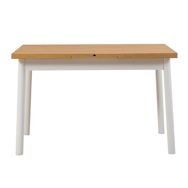 Τραπέζι Jemmy Megapap επεκτεινόμενο χρώμα φυσικό - λευκό 120/153x75x77εκ.