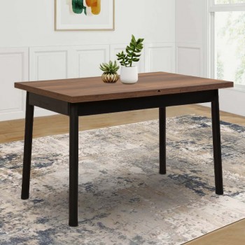 Τραπέζι Jemmy Megapap επεκτεινόμενο χρώμα καρυδί - μαύρο 120/153x75x77εκ.