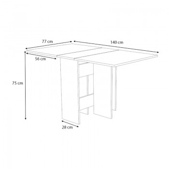 Τραπέζι Pepe Megapap επεκτεινόμενο χρώμα λευκό - φυσικό οξιάς 28(56+56)x77x75εκ.