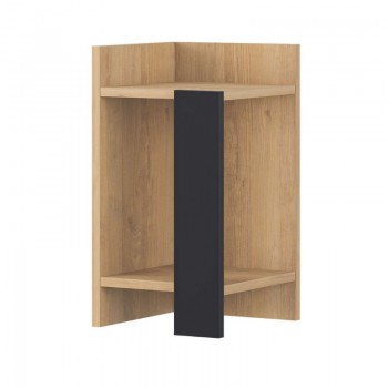 Κομοδίνο Elos Megapap χρώμα saphhire oak - silky black 30x31,7x55εκ.