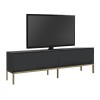 Έπιπλο τηλεόρασης Lord Megapap χρώμα μαύρο - χρυσό 180x30x47εκ.