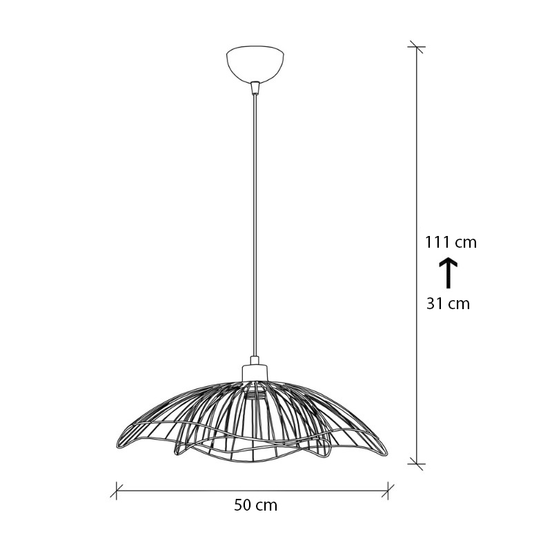 Φωτιστικό οροφής Farac Megapap E27 μεταλλικό μονόφωτο χρώμα χρυσό vintage Ø50x31/111εκ.