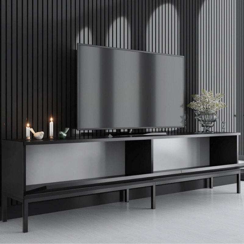 Έπιπλο τηλεόρασης Lord Megapap χρώμα μαύρο 180x30x47εκ.