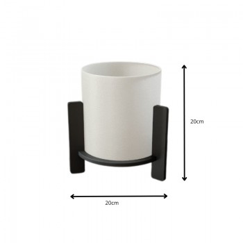 Φωτιστικό επιτραπέζιο Pine Megapap E27 Mdf - ύφασμα Pvc χρώμα μαύρο - κρεμ Ø20x20εκ.