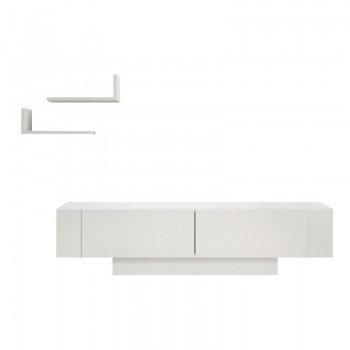 Έπιπλο τηλεόρασης Matera Megapap χρώμα λευκό 150x31,5x41,6εκ.