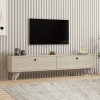 Έπιπλο τηλεόρασης Paris Megapap χρώμα travertine 160x25x35εκ.