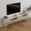 Έπιπλο τηλεόρασης Paris Megapap χρώμα travertine 160x25x35εκ.