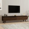 Έπιπλο τηλεόρασης Paris Megapap χρώμα καρυδί 160x25x35εκ.