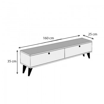 Έπιπλο τηλεόρασης Paris Megapap χρώμα καρυδί 160x25x35εκ.