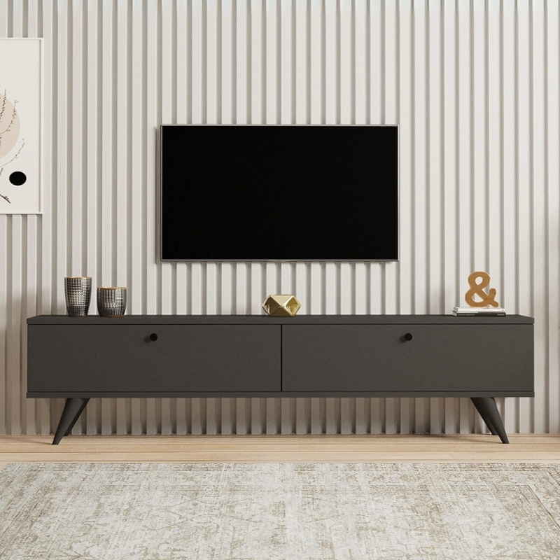 Έπιπλο τηλεόρασης Paris Megapap χρώμα ανθρακί 160x25x35εκ.