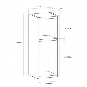 Κομοδίνο επιτοίχιο Sault Megapap χρώμα ανθρακί 23,2x22x59,6εκ.