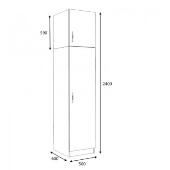 Ντουλάπα ρούχων Victoria Megapap μονόφυλλη με πατάρι χρώμα φυσικό οξιάς 50x60x240εκ.