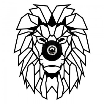 Απλίκα τοίχου Lion Megapap E27 MDF χρώμα μαύρο 39x12x49εκ.