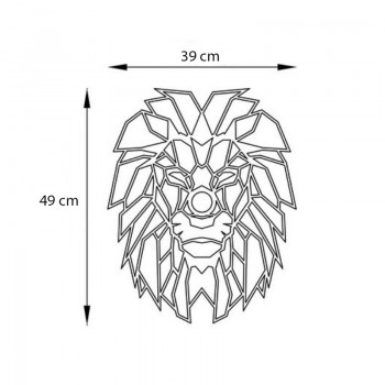 Απλίκα τοίχου Lion Megapap E27 MDF χρώμα μαύρο 39x12x49εκ.