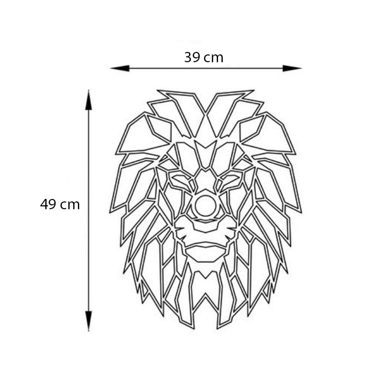 Απλίκα τοίχου Lion Megapap E27 MDF χρώμα μαύρο 39x12x49εκ.