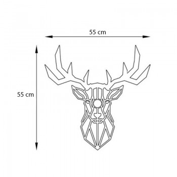 Απλίκα τοίχου Deer Megapap E27 MDF χρώμα μαύρο 55x12x55εκ.