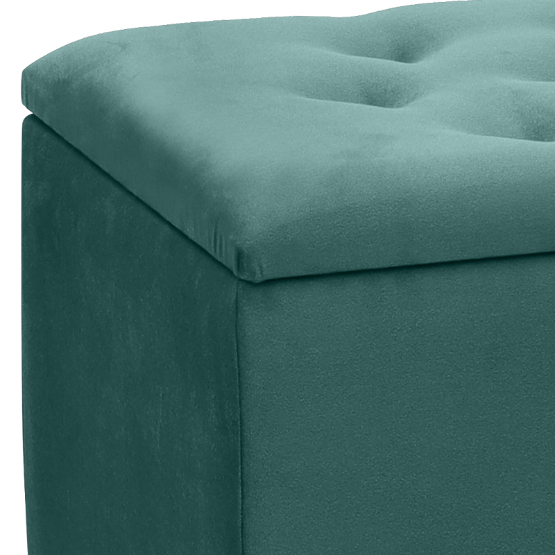 Σκαμπώ - Ταμπουρέ Lotus Megapap βελούδινο χρώμα κυπαρισσί 90x40x50εκ.