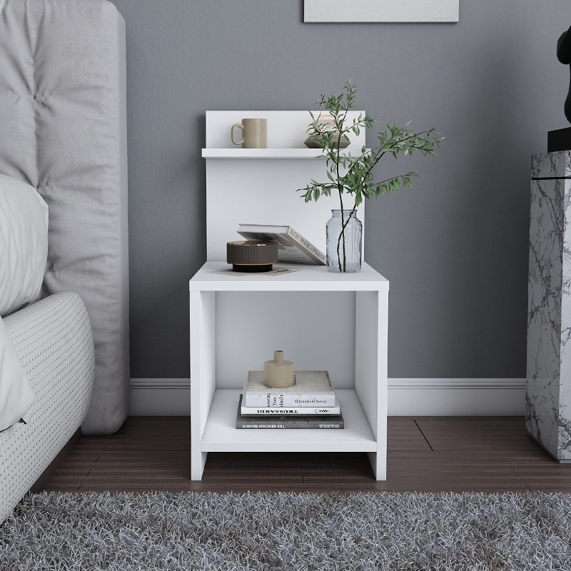 Κομοδίνο Ulman Megapap χρώμα λευκό 35x37x72εκ.