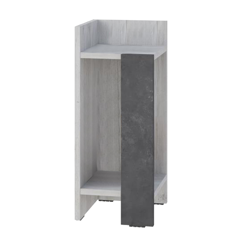 Κομοδίνο Elos Megapap αριστερό χρώμα λευκό αντικέ - γκρι ρετρό 25x27x60εκ.