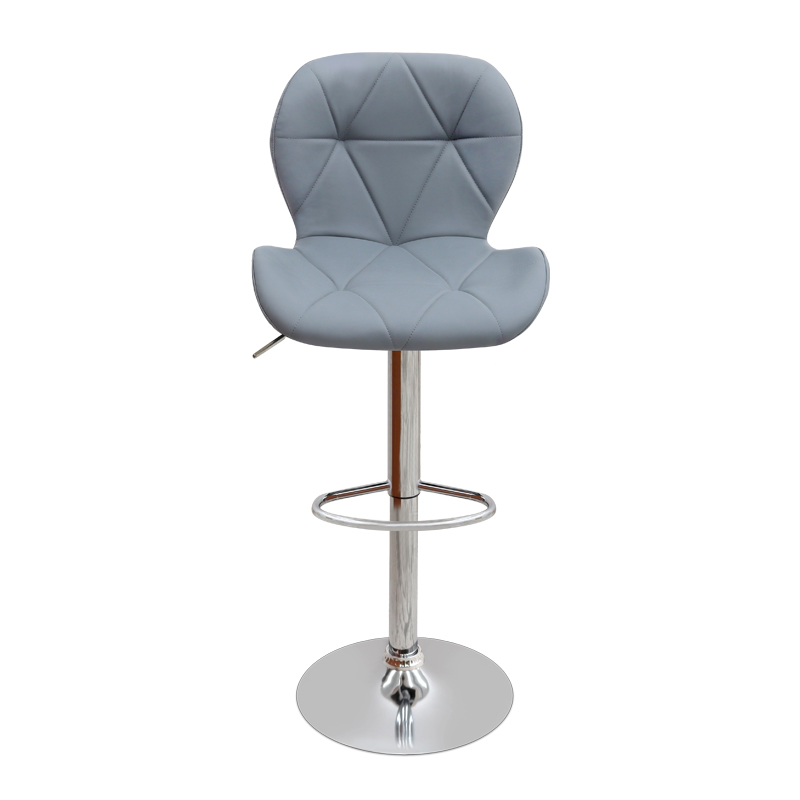 Σκαμπό μπαρ Dolores Megapap με ρυθμιζόμενο ύψος PU γκρι - βάση χρωμίου 45,5x38x89/109εκ.