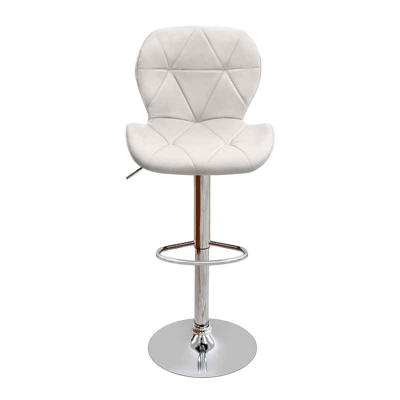 Σκαμπό μπαρ Dolores Megapap με ρυθμιζόμενο ύψος PU λευκό - βάση χρωμίου 45,5x38x89/109εκ.