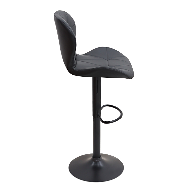 Σκαμπό μπαρ Dolores Megapap με ρυθμιζόμενο ύψος PU μαύρο - βάση μαύρο ματ 45,5x38x89/109εκ.