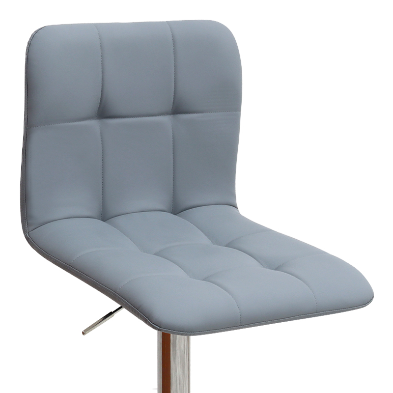 Σκαμπό μπαρ Carmelo Megapap με ρυθμιζόμενο ύψος PU γκρι - βάση χρωμίου 45x42x90/113εκ.