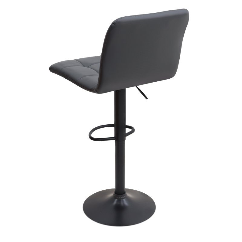 Σκαμπό μπαρ Carmelo Megapap με ρυθμιζόμενο ύψος PU μαύρο - βάση μαύρο ματ 45x42x90/113εκ.