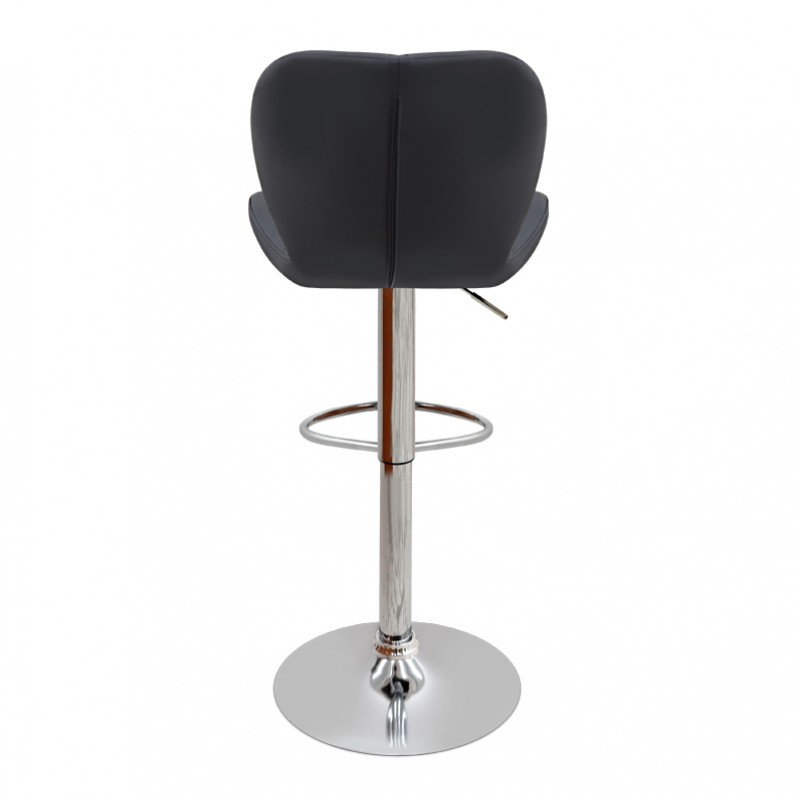 Σκαμπό μπαρ Dolores Megapap με ρυθμιζόμενο ύψος PU μαύρο - βάση χρωμίου 45,5x38x89/109εκ.